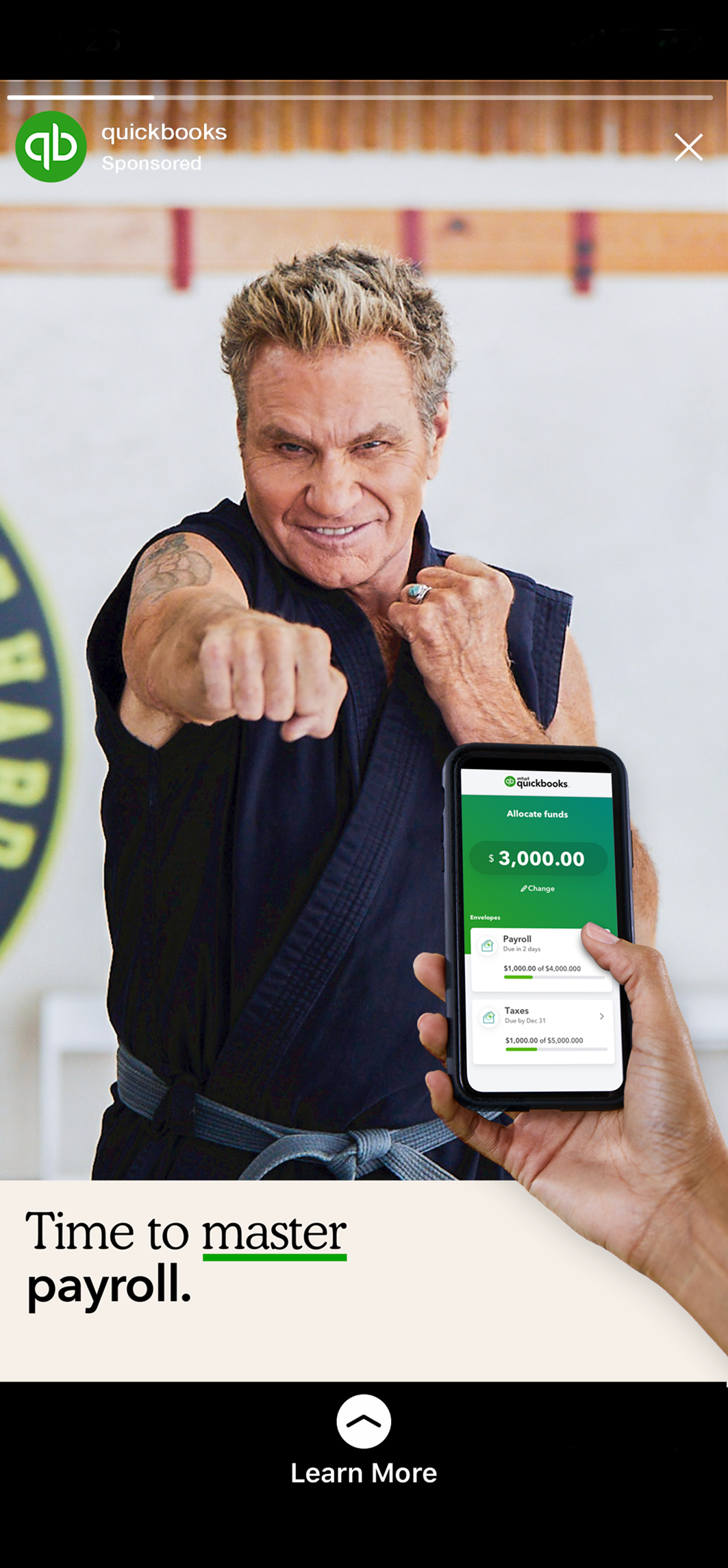 QuickBooks Happy Business — Dojo trial run, screen 3