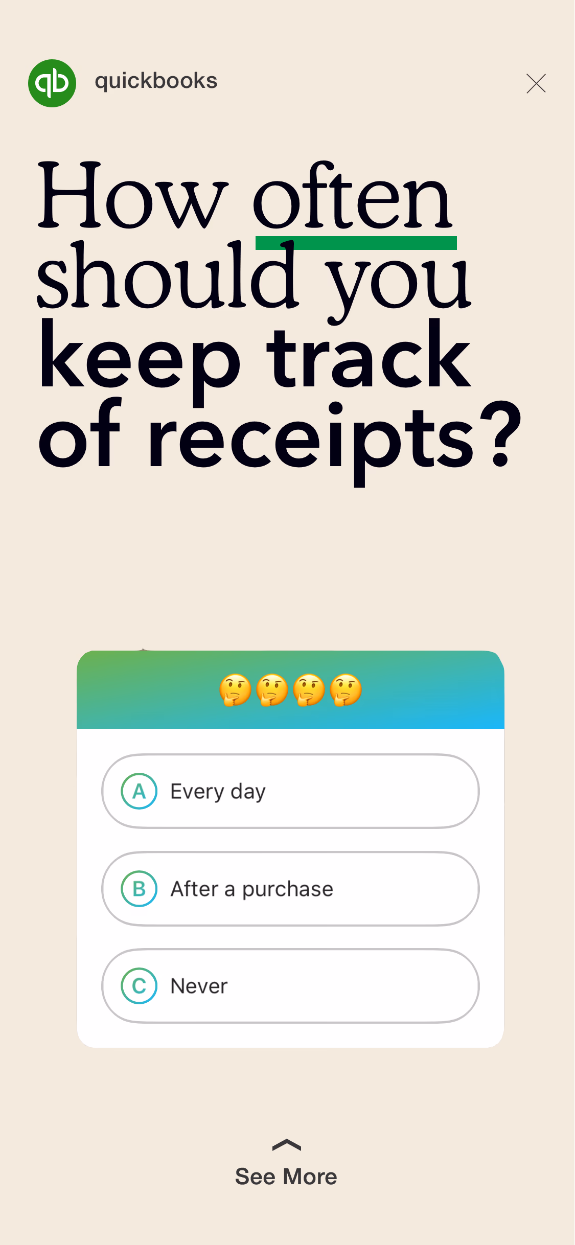 QuickBooks Instagram Stories — question 2